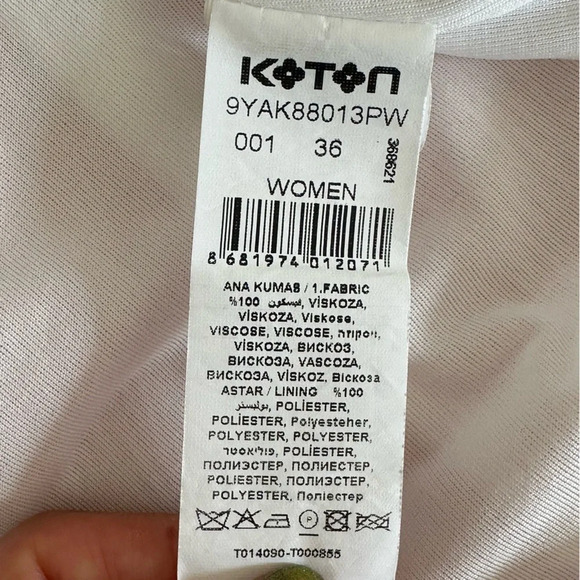 Koton White Midi Summer Boho Vacation Dress Medium - Picture 8 of 10